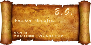 Bocskor Orsolya névjegykártya